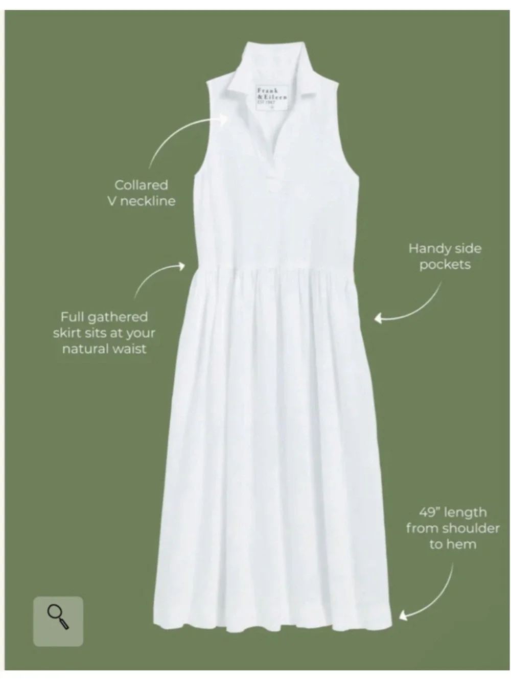New Frank & Eileen Daphne White Sleeveless Popover Maxi Dress XXS-XS-S-M!